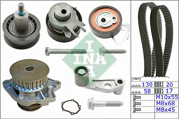 INA 530 0360 30 Water Pump & Timing Belt Kit